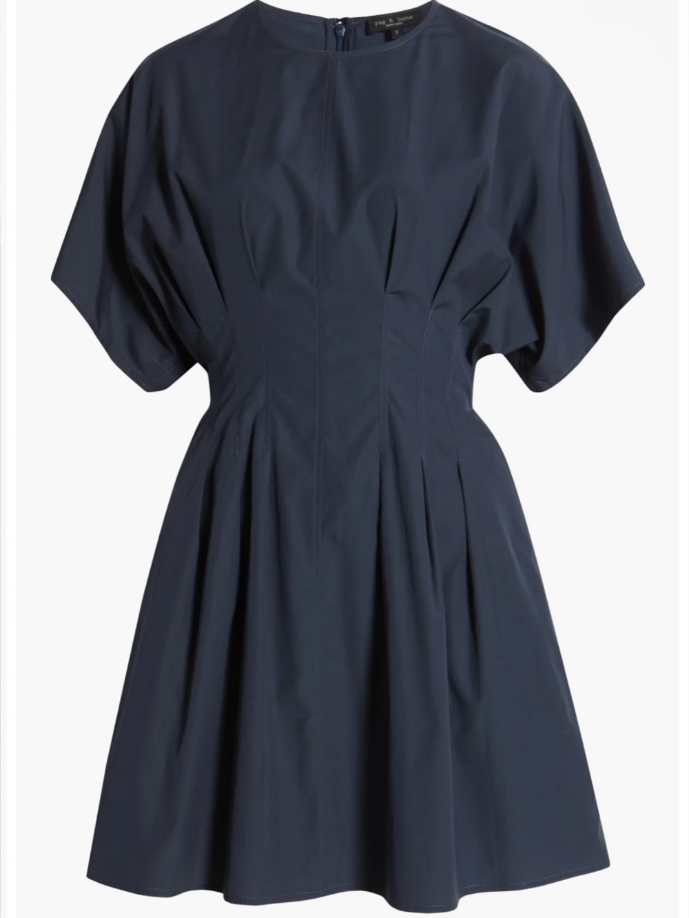 Rag & Bone Maddie Pleated Cotton Poplin Minidress